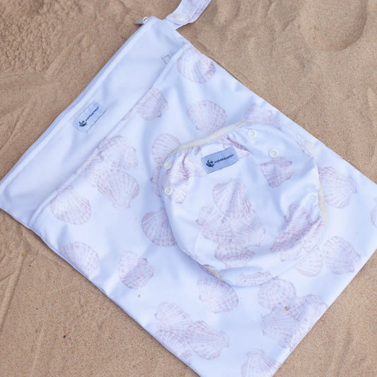 Anchor & Arrow Reuseable Swim Nappy & Wet Bag - Sea Shells