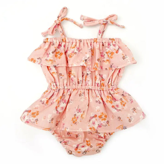 With Love For Kids Cotton Muslin Ruffle Playsuit - Emma