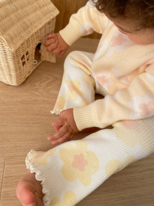 Indigo Dreams Daisy Floral Flared Pant