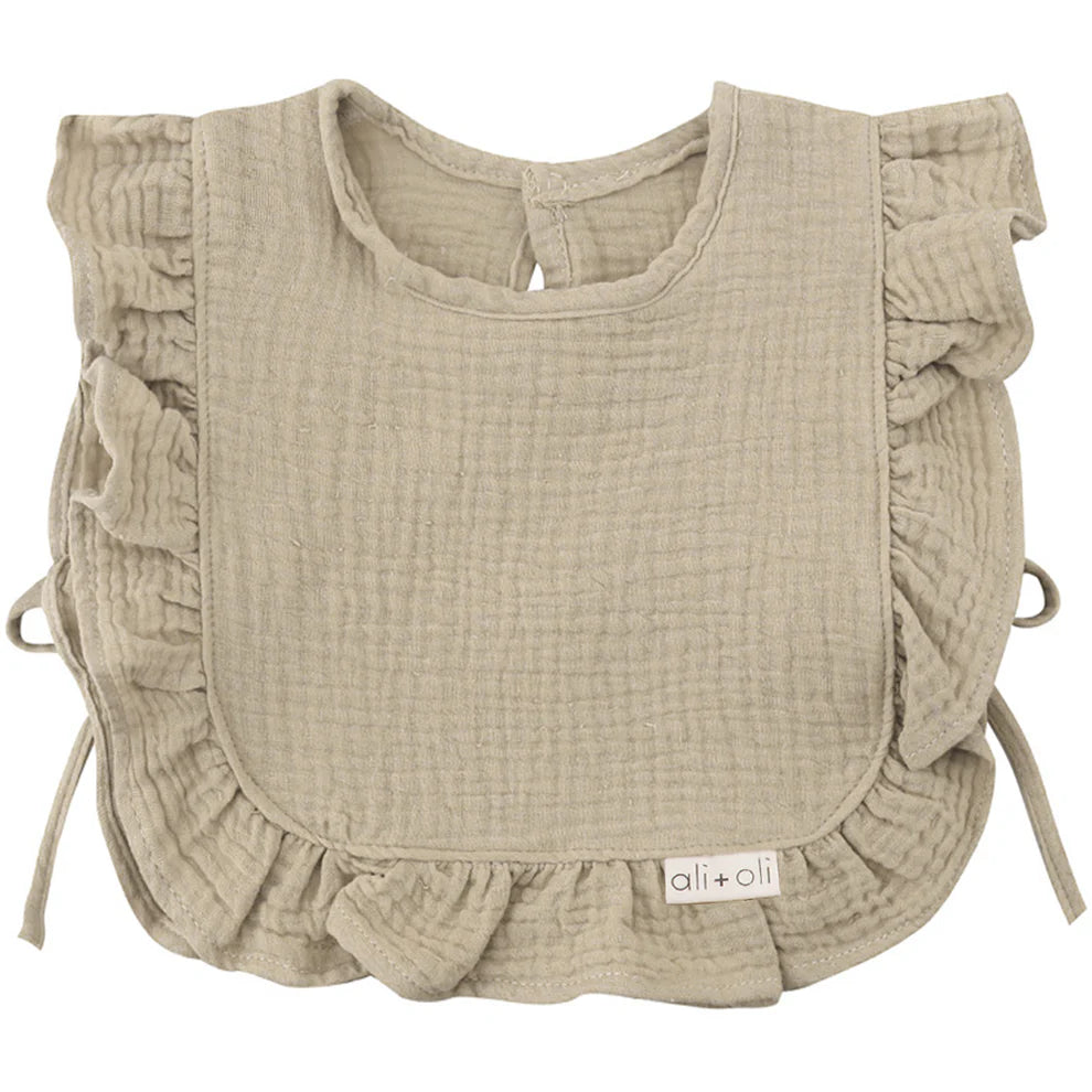 Ali + Oli Muslin Cotton Ruffle Baby Bib