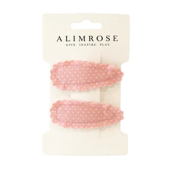 Alimrose Hair Clip Set - Pink & White Spot