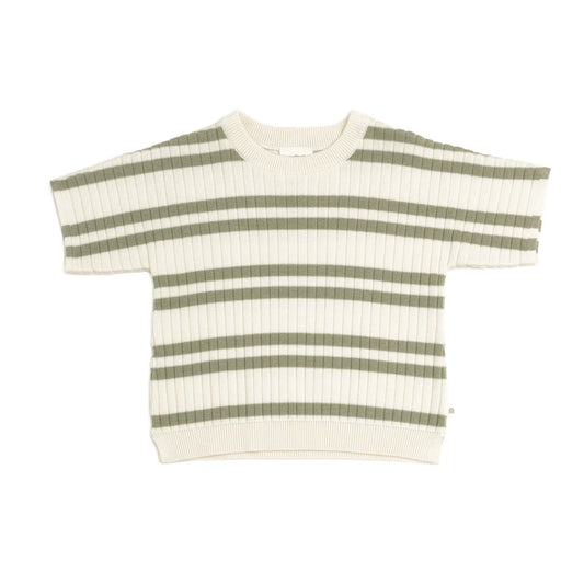 Kyndbaby Gots Slouchy Knit Rib Tee - Sage Stripe