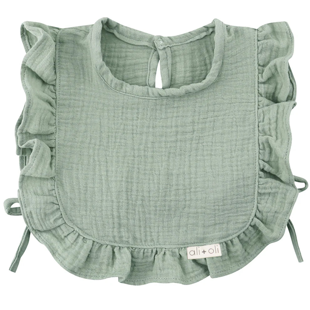 Ali + Oli Muslin Cotton Ruffle Baby Bib