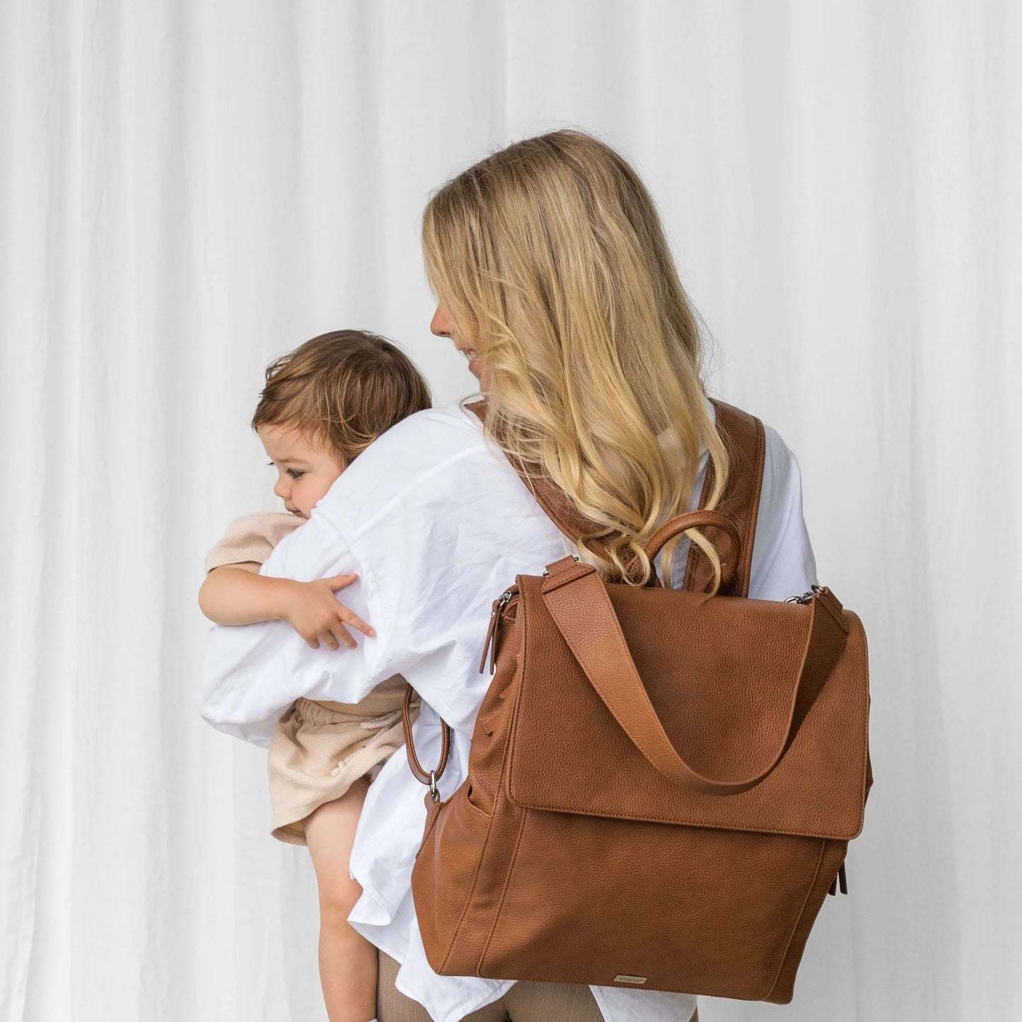 Vanchi Emmy Backpack - Pebbled Tan