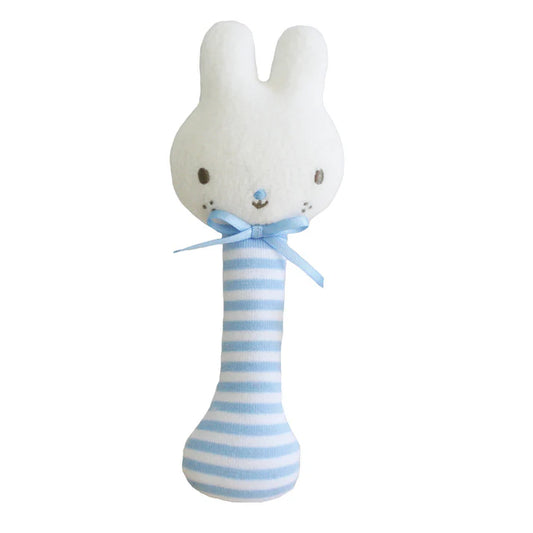 Alimrose Baby Bunny Stick Rattle - Blue