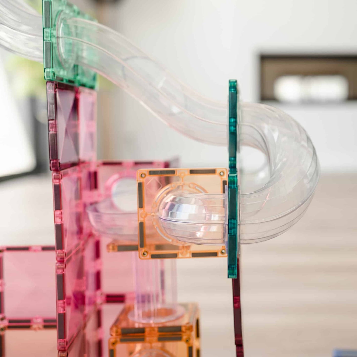 CONNETIX Magnetic Tiles 80 Pce Pastel Ball Run Expansion Pack