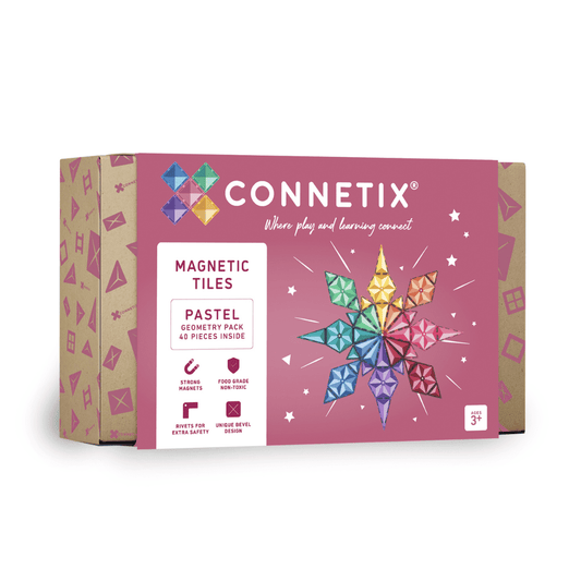 CONNETIX Magnetic Tiles 40 Pce Pastel Geometry Pack