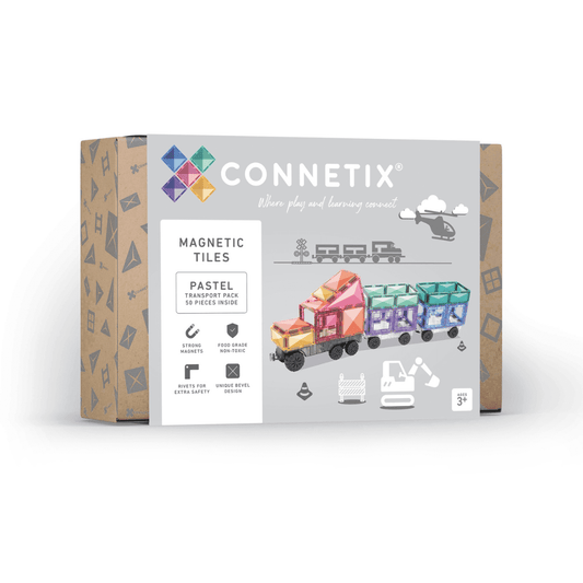 CONNETIX Magnetic Tiles 50 Pce Pastel Transport Pack