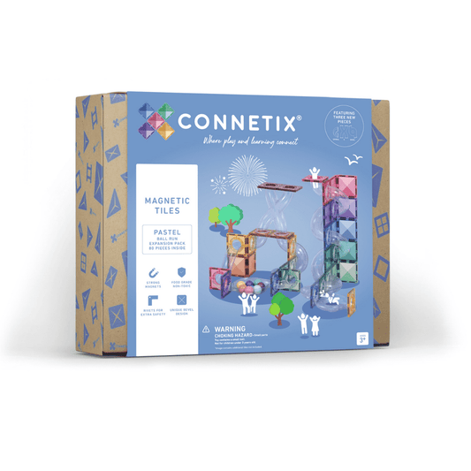 CONNETIX Magnetic Tiles 80 Pce Pastel Ball Run Expansion Pack