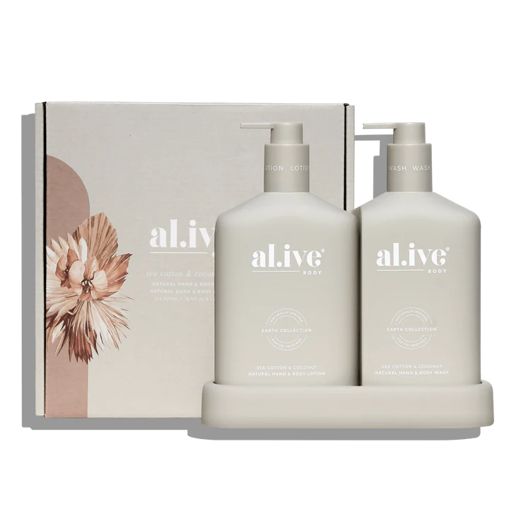 Al.ive Wash & Lotion Duo + Tray - Sea Cotton & Coconut