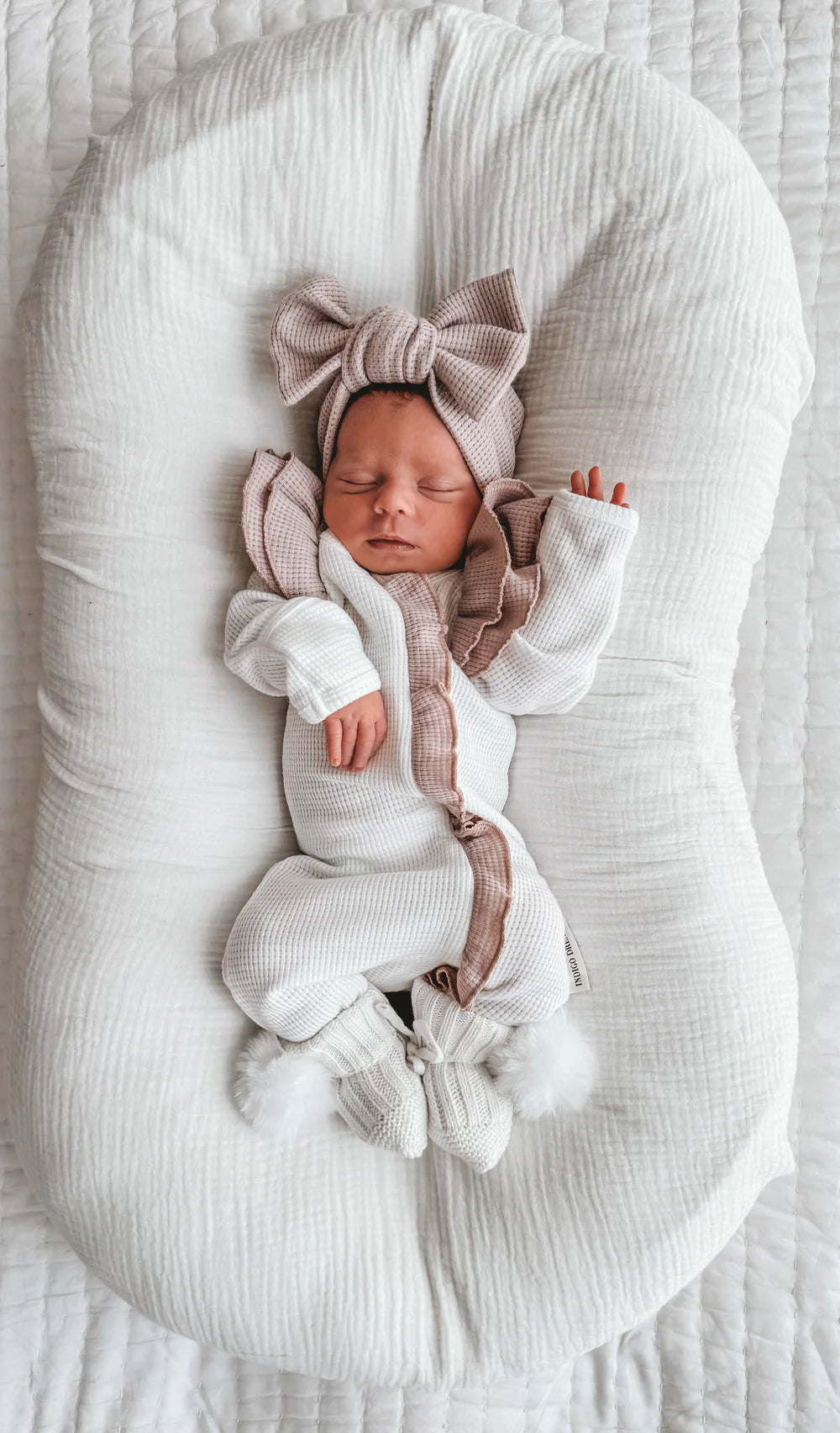 Indigo Dreams Coconut & Mauve Waffle Onesie