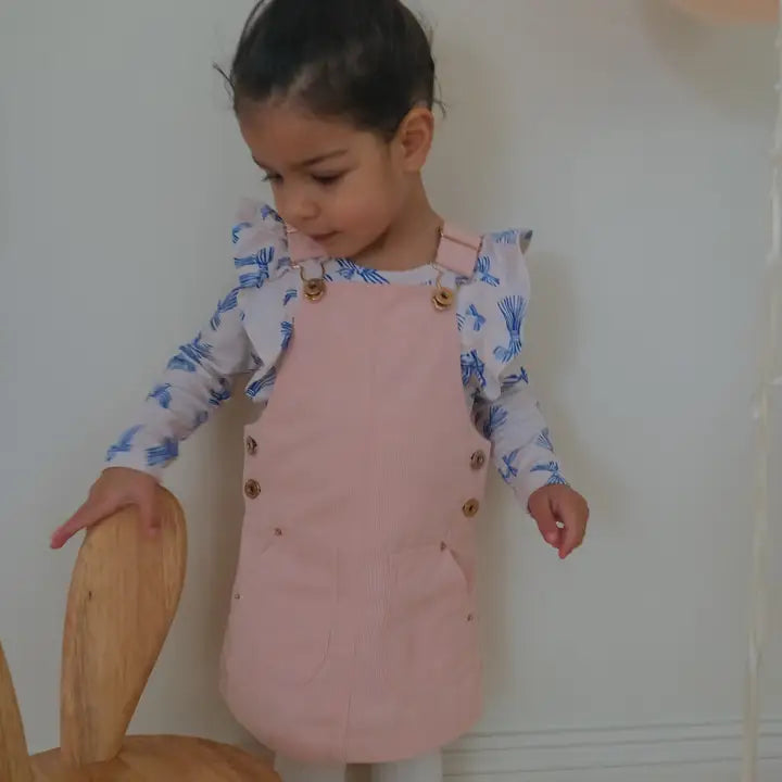 With Love For Kids Hazel Cord Pinafore Dress - Fairy Floss