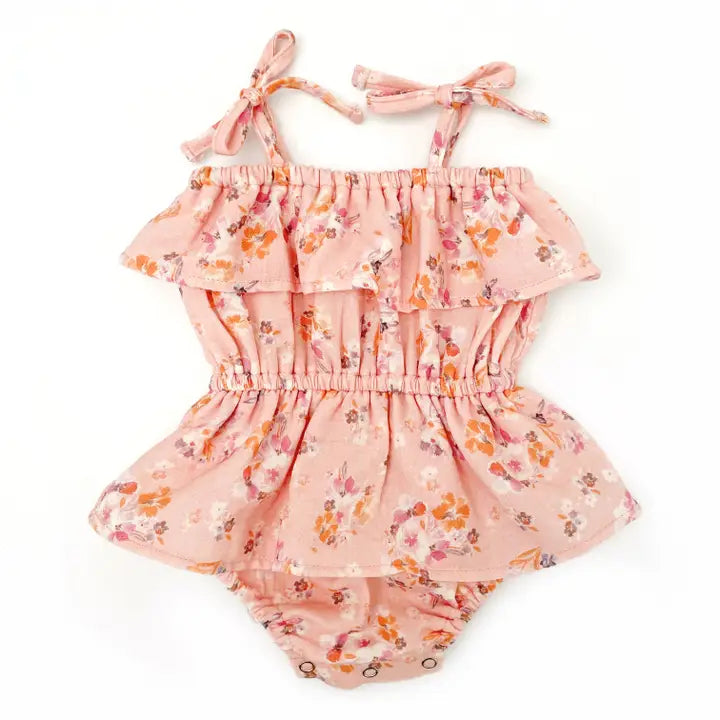 With Love For Kids Cotton Muslin Ruffle Playsuit - Emma