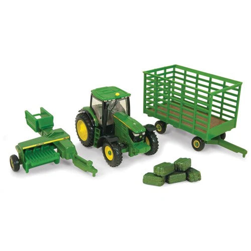 John Deere Square Baler & Bale Wagon