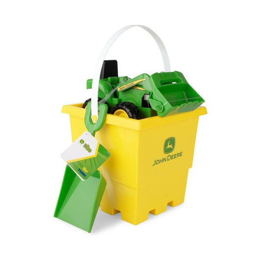 John Deere 15cm Sand Pit Bucket Set with Green Tractor