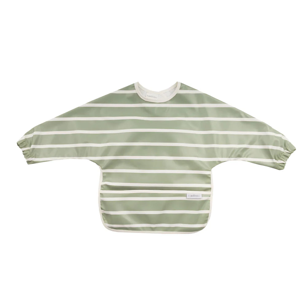 Kyndbaby Messy Bib - Sage Stripe