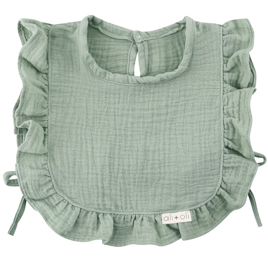 Ali + Oli Muslin Cotton Ruffle Baby Bib