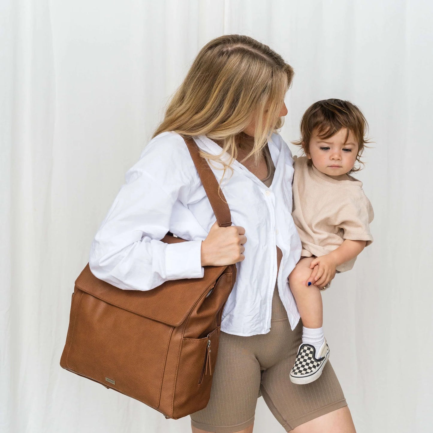 Vanchi Emmy Backpack - Pebbled Tan