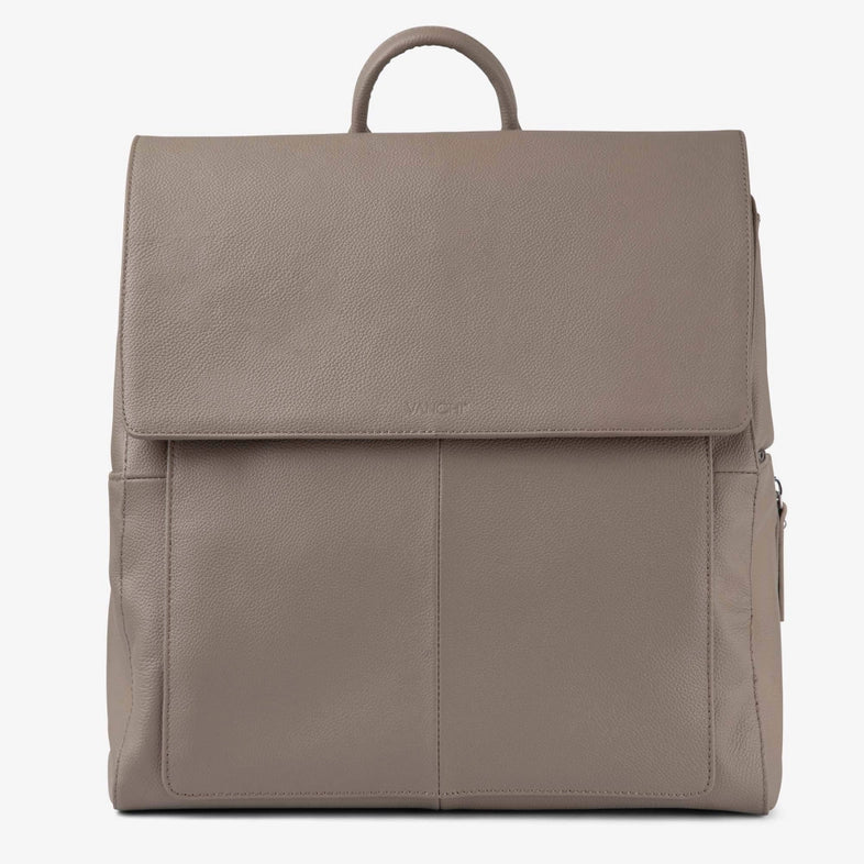 Vanchi Emmy Leather Backpack - Taupe