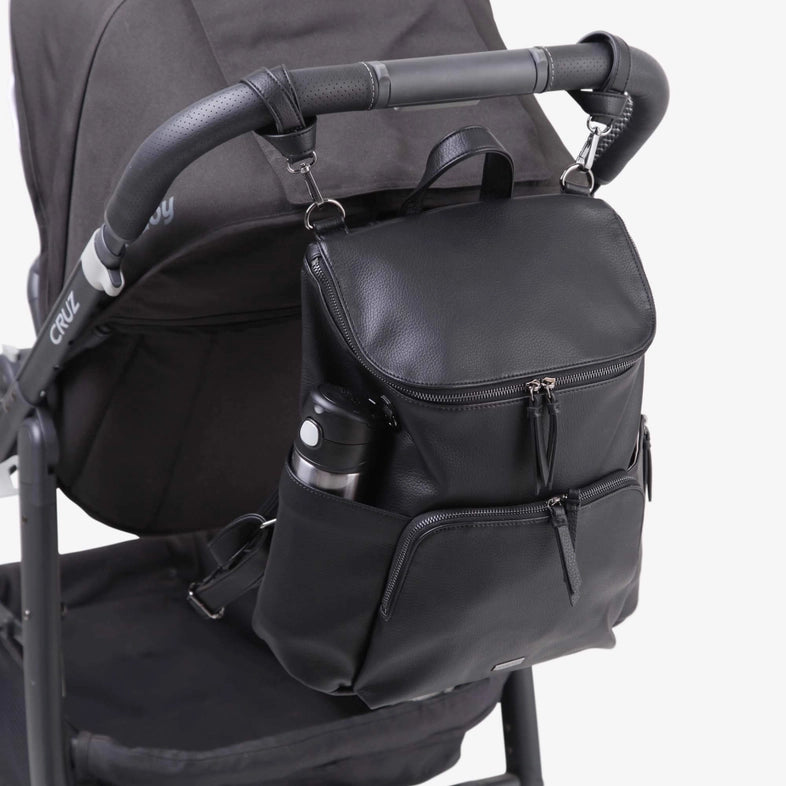 Vanchi Leather Frankie Everyday Backpack - Black
