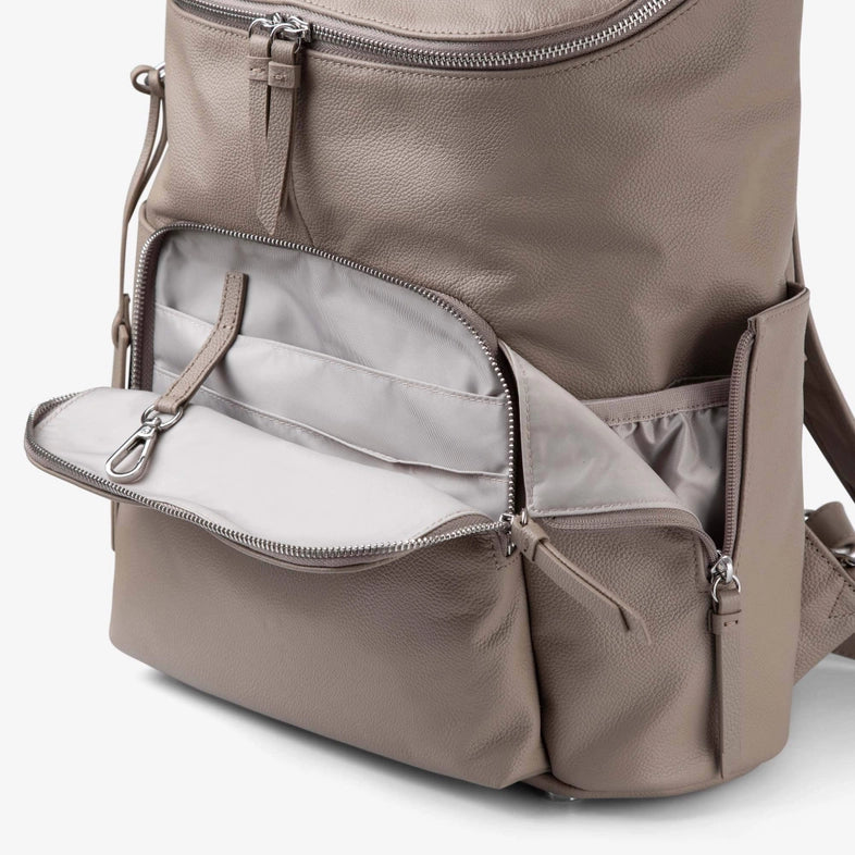 Vanchi Frankie Everyday Backpack - Leather Taupe