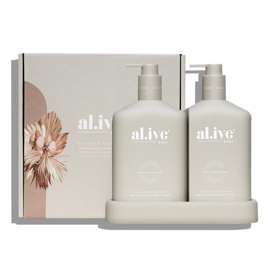 Al.ive Wash & Lotion Duo + Tray - Sea Cotton & Coconut