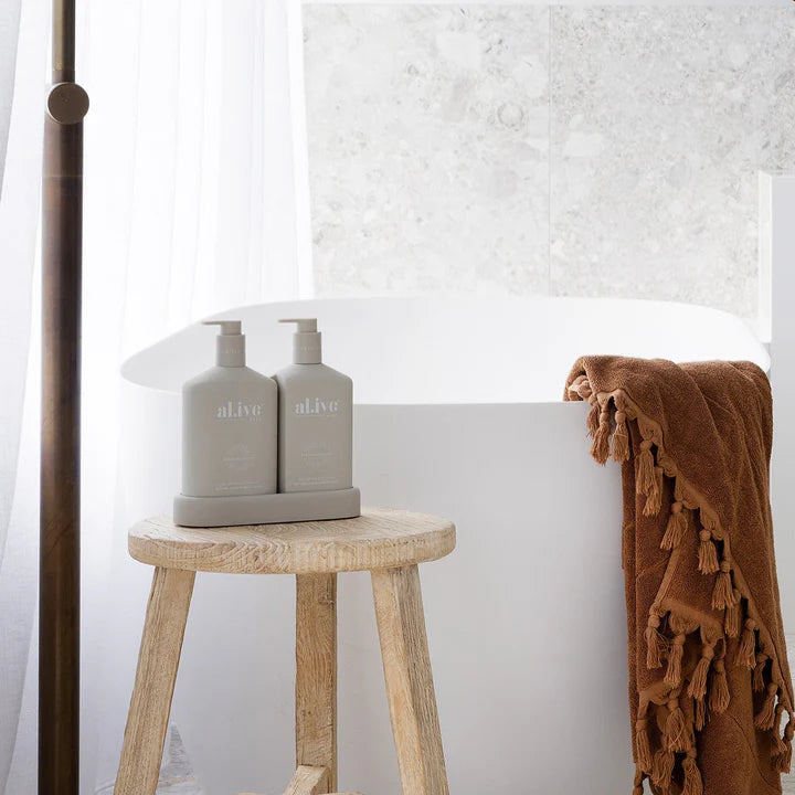 Al.ive Wash & Lotion Duo + Tray - Sea Cotton & Coconut