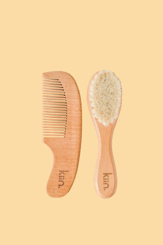 Kiin Wooden Baby Brush and Comb Set